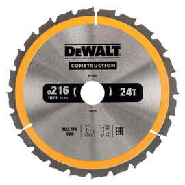 Диск пильный по дереву DeWalt CONSTRUCTION DT1952 216х30мм 40T